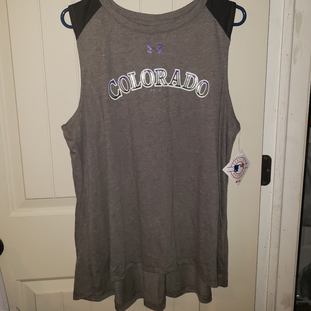 Colorado Rockies high-low sleeveless shirt